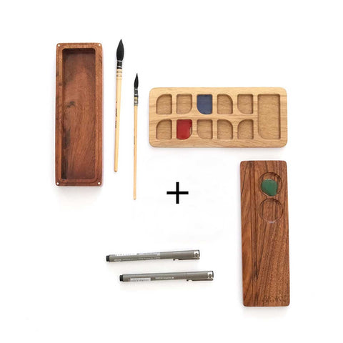 Brush Case +  Water Color Tray