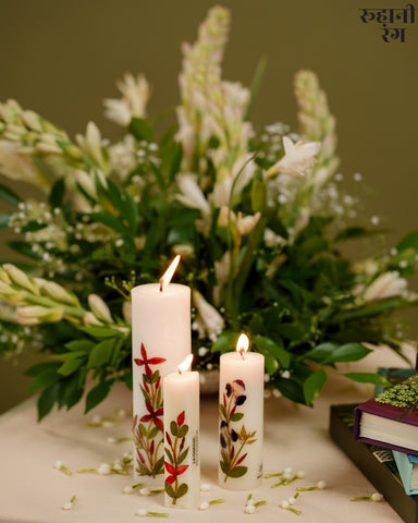 Flower Petals Candles ~ Set of 6