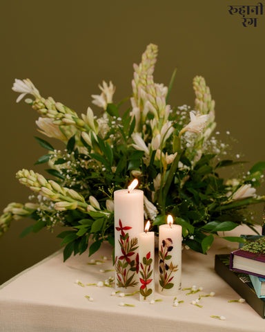 Flower Petals Candles ~ Set of 6