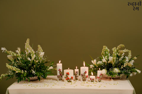 Flower Petals Candles ~ Set of 6