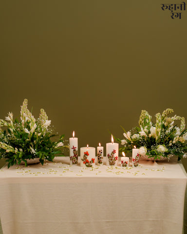 Flower Petals Candles ~ Set of 6