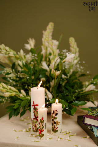 Flower Petals Candles ~ Set of 6