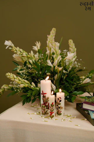 Flower Petals Candles ~ Set of 6