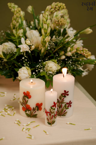 Flower Petals Candles ~ Set of 6