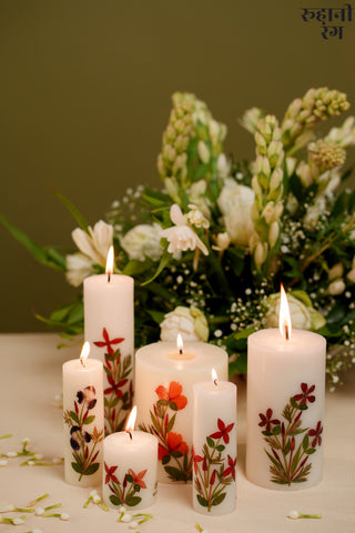 Flower Petals Candles ~ Set of 6