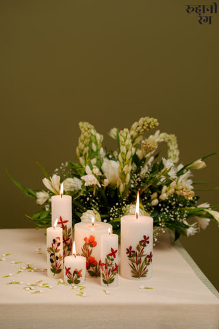 Flower Petals Candles ~ Set of 6