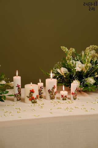 Flower Petals Candles ~ Set of 6